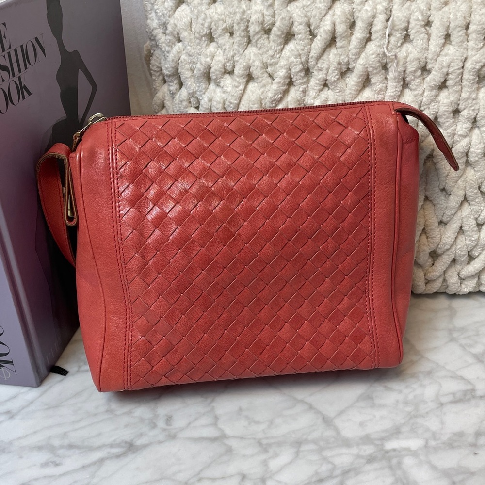 Bottega Veneta Coral Woven Leather Crossbody Bag
